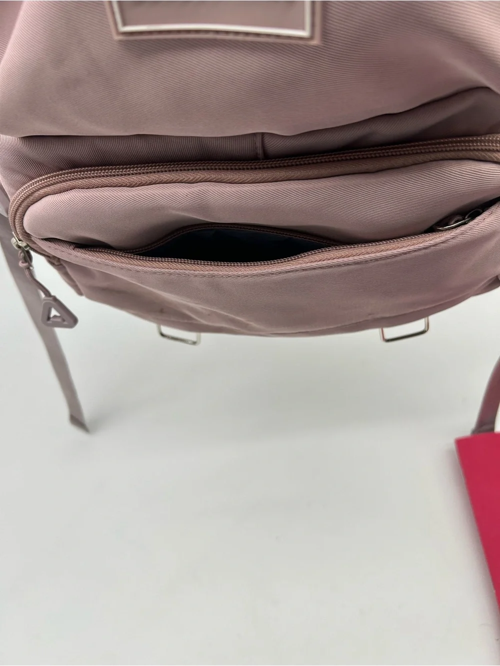 DOUDOUXIANG Dusty Pink Multi Pocket Backpack